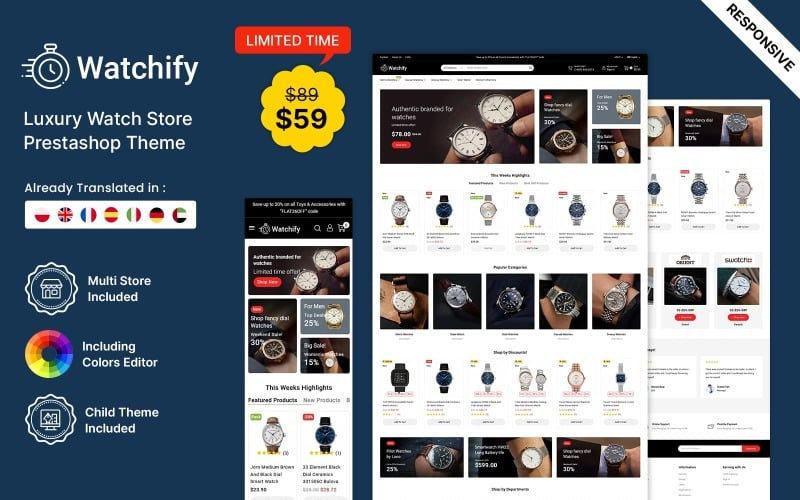 watchify watches and jewelry store prestashop theme original