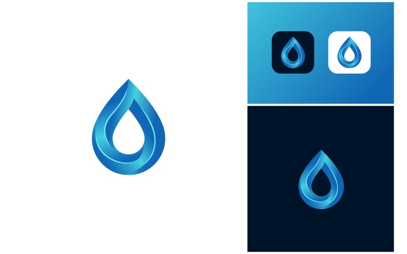 water drop blue colorful modern logo original