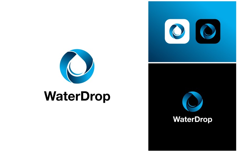 water drop circle colorful logo original