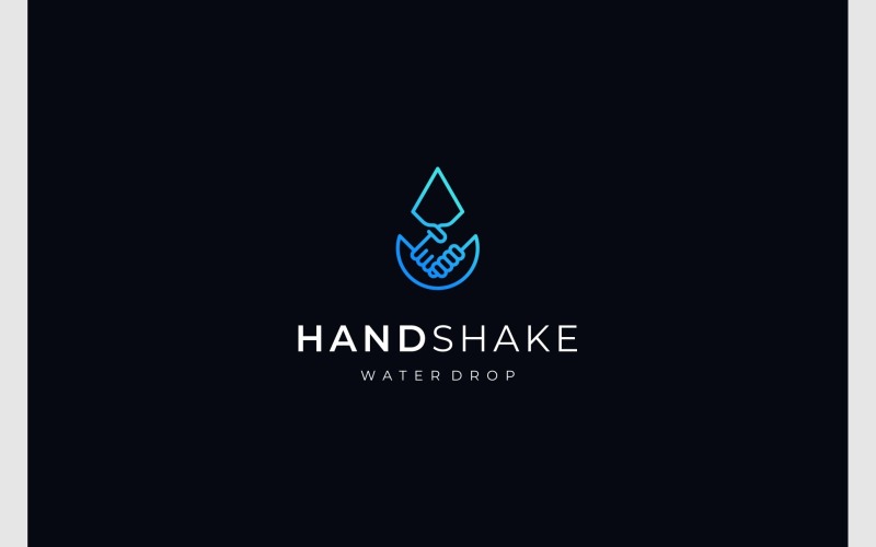 water drop handshake deal logo original