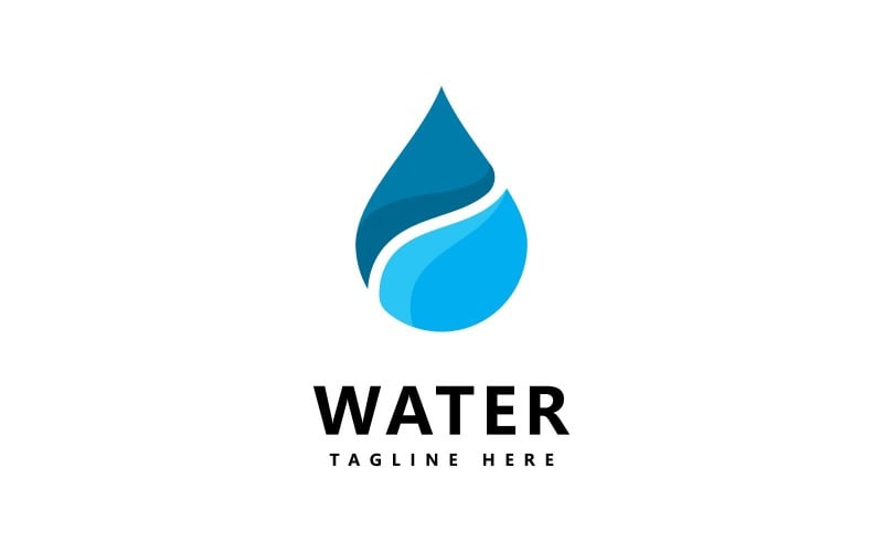 water drop logo design vector v original