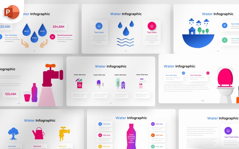 water powerpoint infographic template original