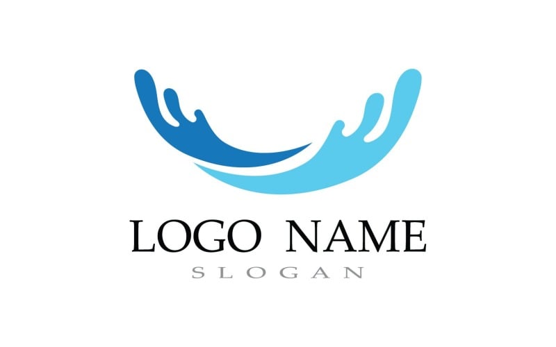 water wave beach logo template v original