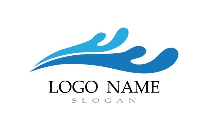 water wave beach logo template v original