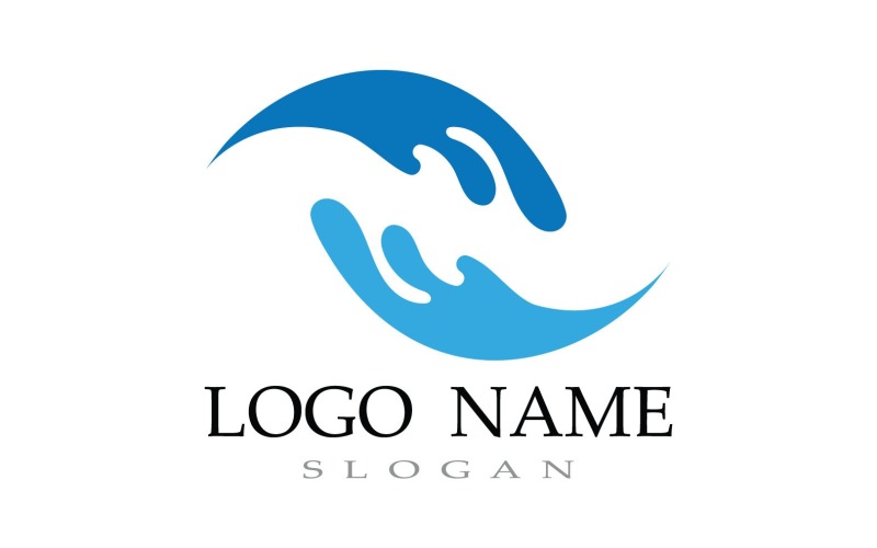 water wave beach logo template v original