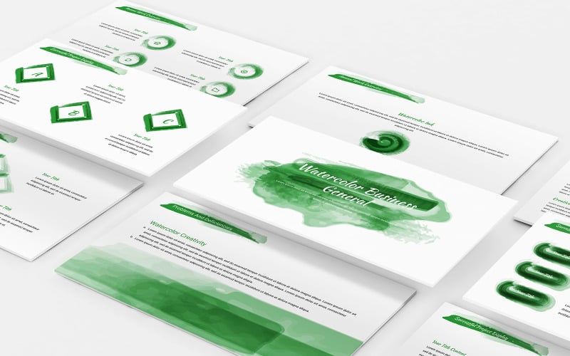 watercolor business general powerpoint template original
