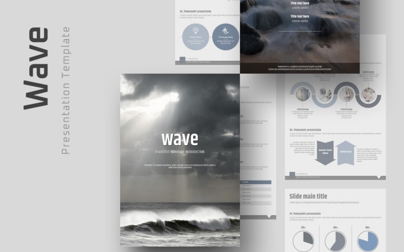 wave vertical powerpoint template original