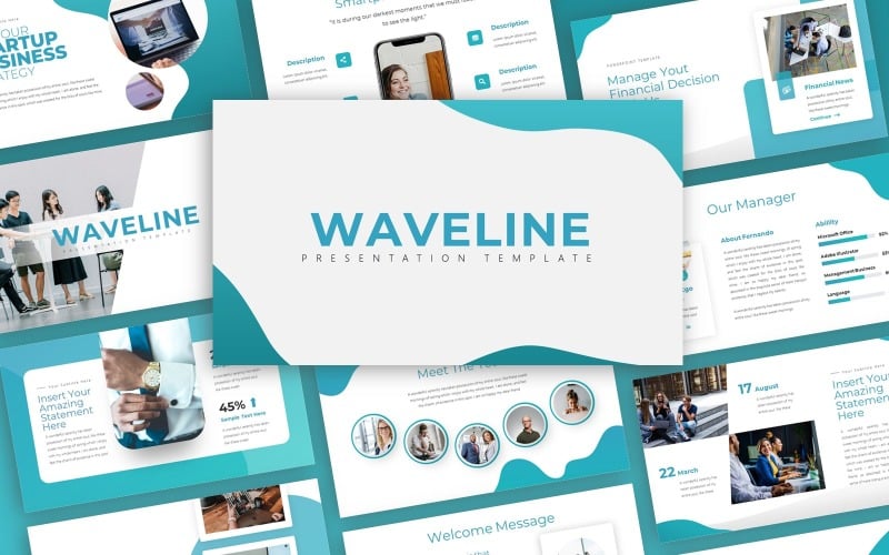 waveline business presentation powerpoint template original