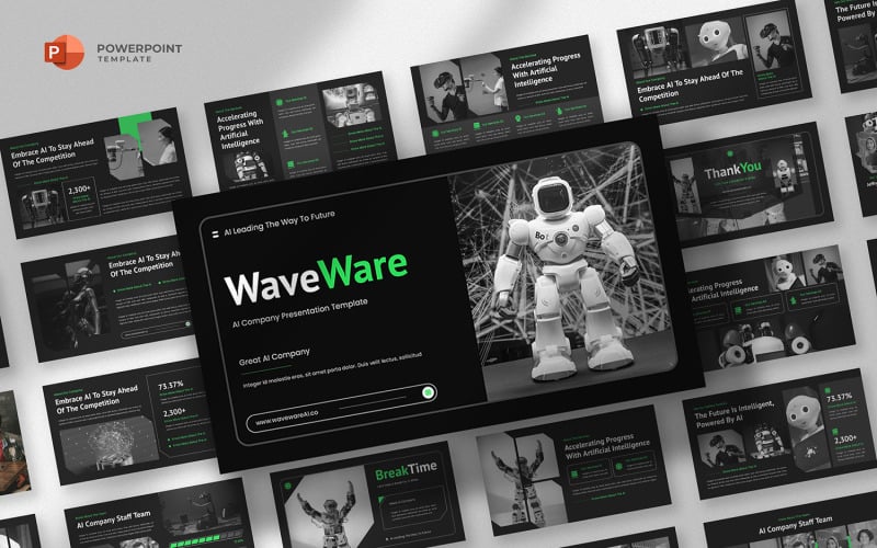 waveware ai technology powerpoint template original