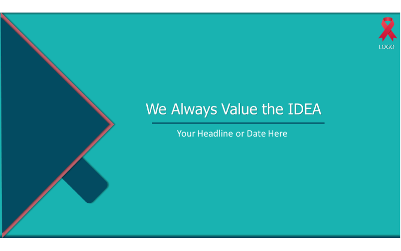 we value your ideas green and blue powerpoint template original