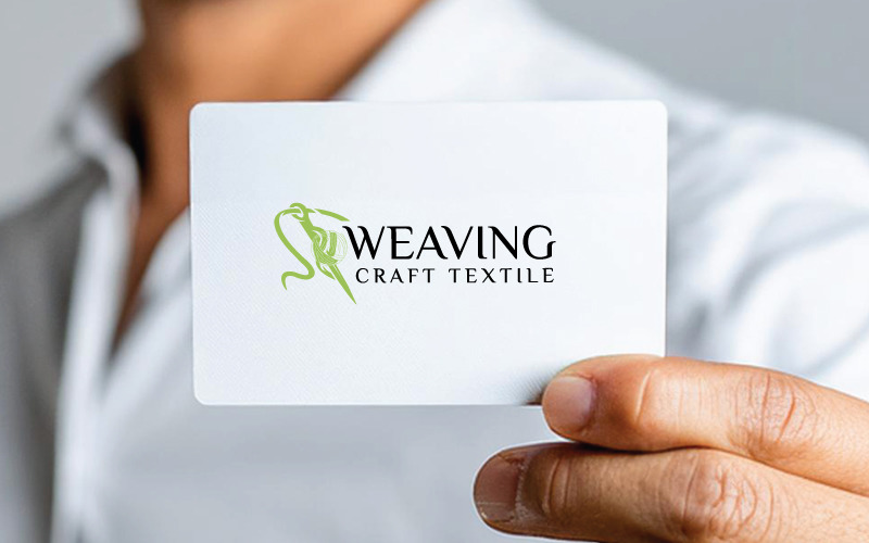 weaving craft textile company logo template original