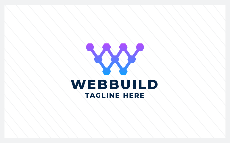 web build tech letter w pro logo template original