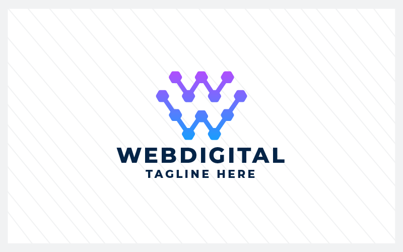 web digital letter w pro logo template original