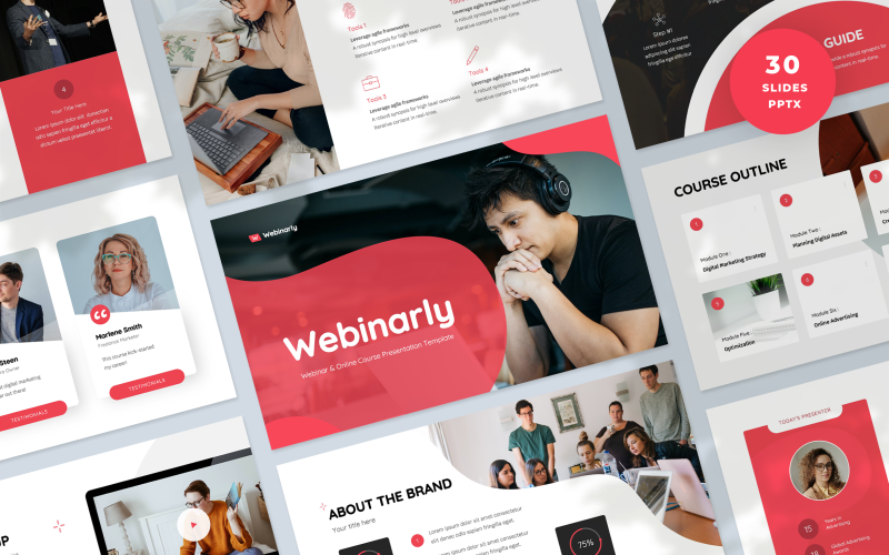 webinar amp e course presentation powerpoint template original