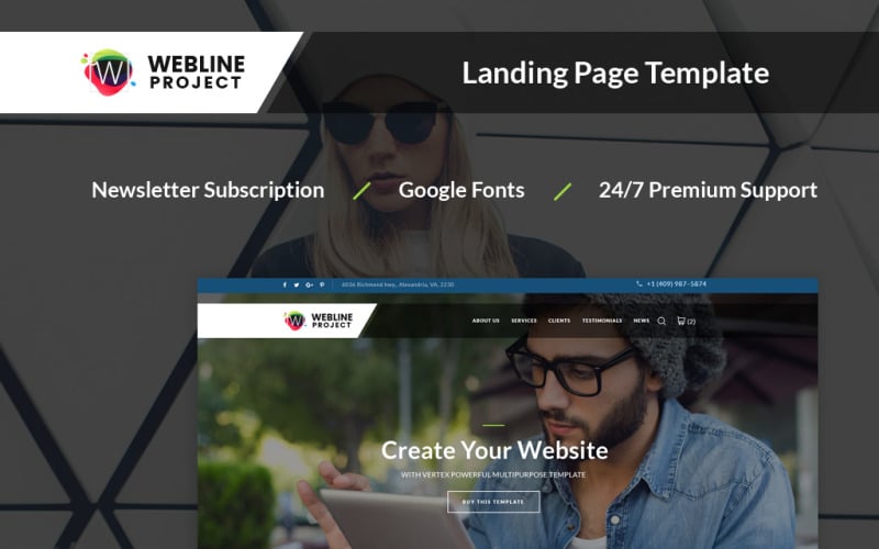 webline project corporate landing page template original