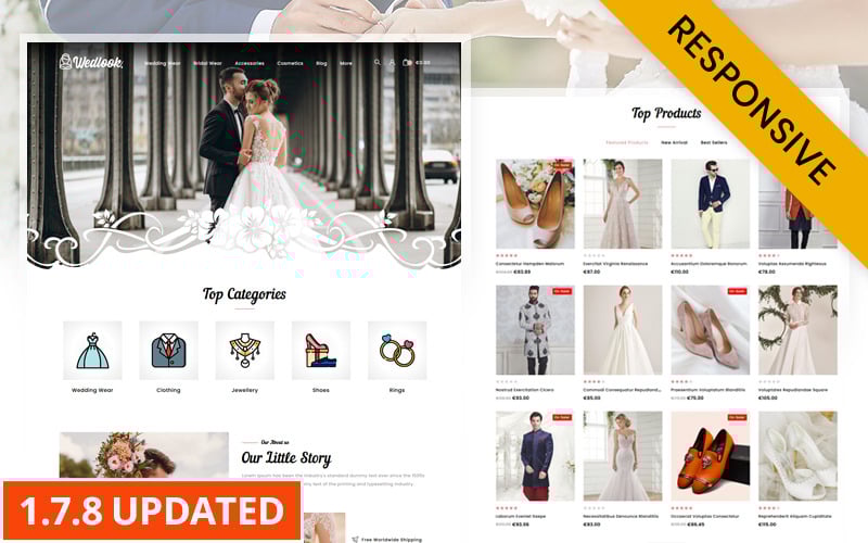 wedlook wedding wear store prestashop theme original