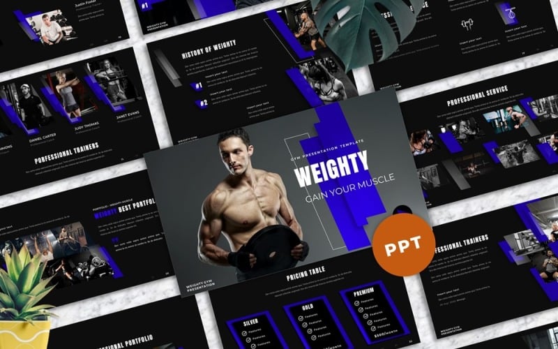 weighty gym powerpoint template original