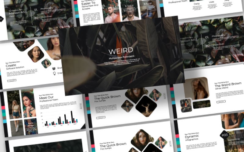 weird creative presentation powerpoint template original