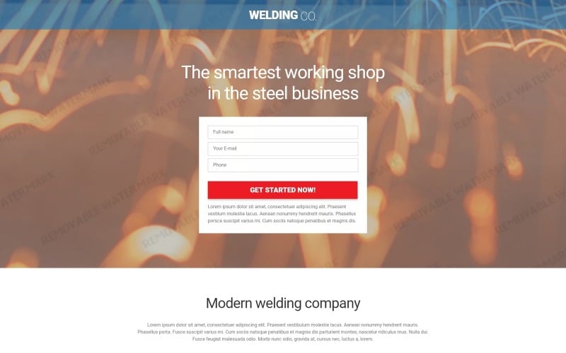 welding responsive landing page template original