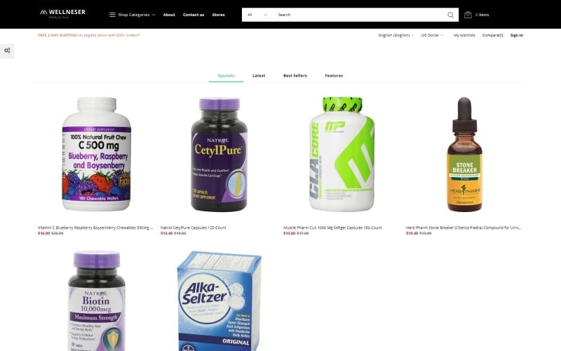wellneser medical store bootstrap ecommerce clean prestashop theme original