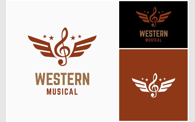 western musical wings emblem logo original