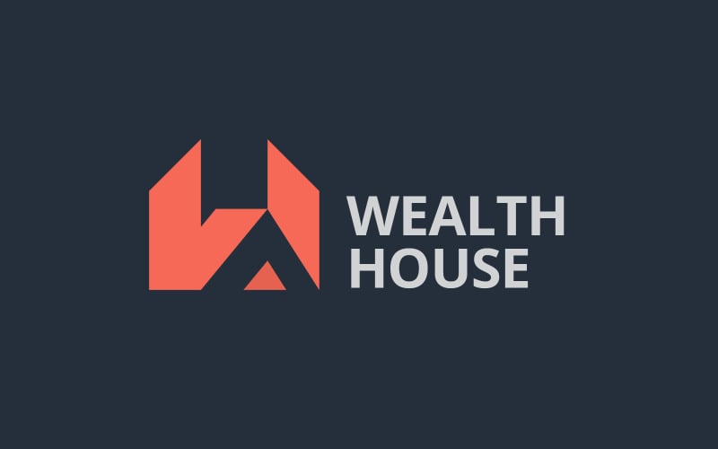 wh letter house building logo design template original