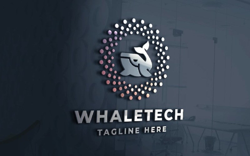 whale tech pro logo template original