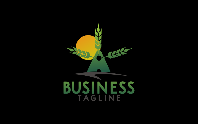 wheat farm logo template original