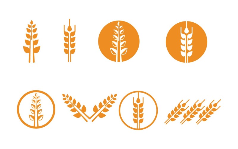 wheat rice logo and symbol vector v original