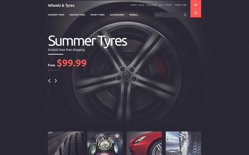 wheels and tyres prestashop theme original