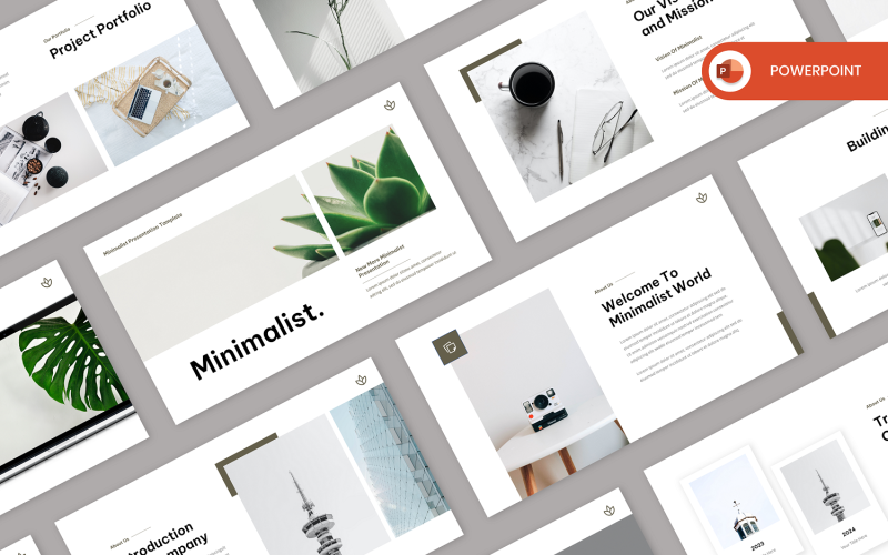 white minimalist powerpoint template original