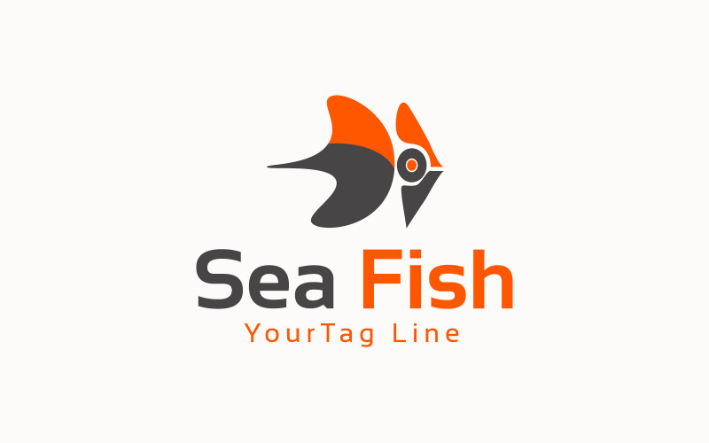 white sea fish logos template original