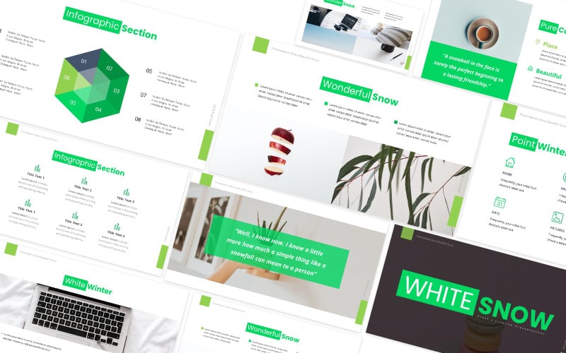 white snow creative powerpoint template original