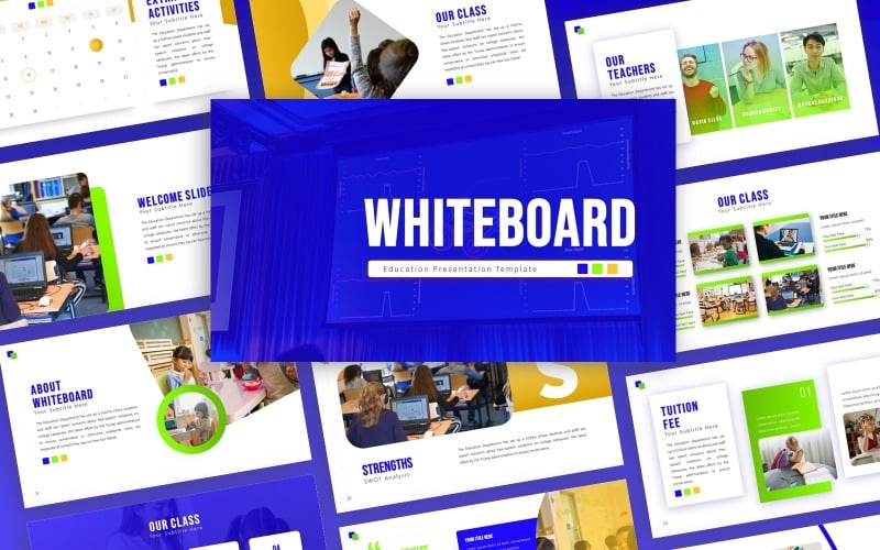 whiteboard education presentation powerpoint template original