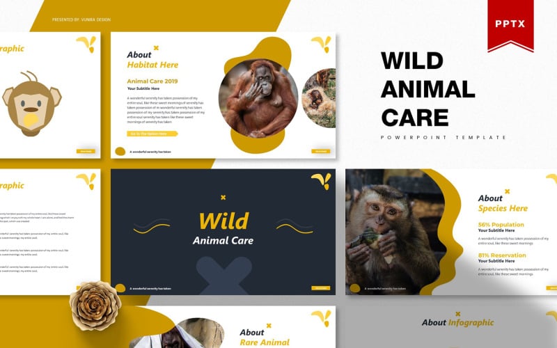 wild animal care powerpoint template original