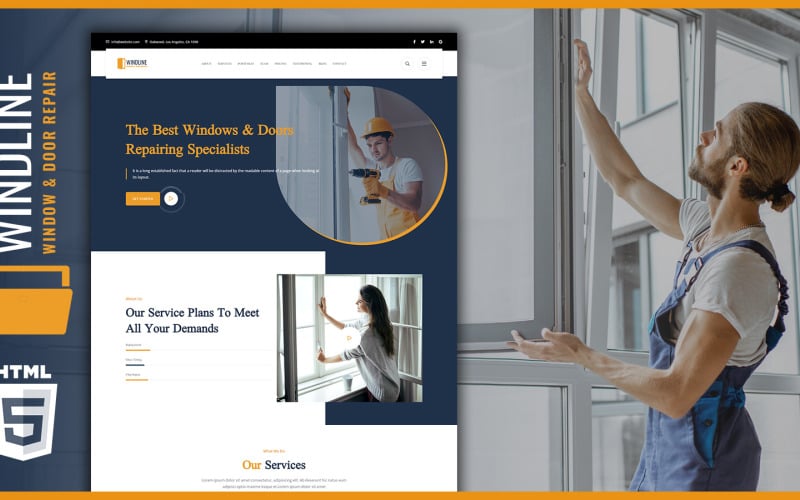 windline handy repair man one landing page template original