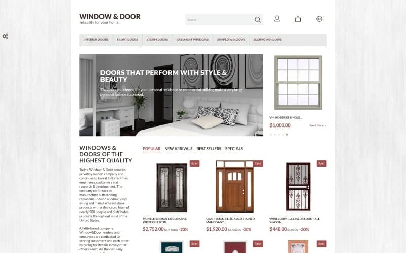 window door prestashop theme original