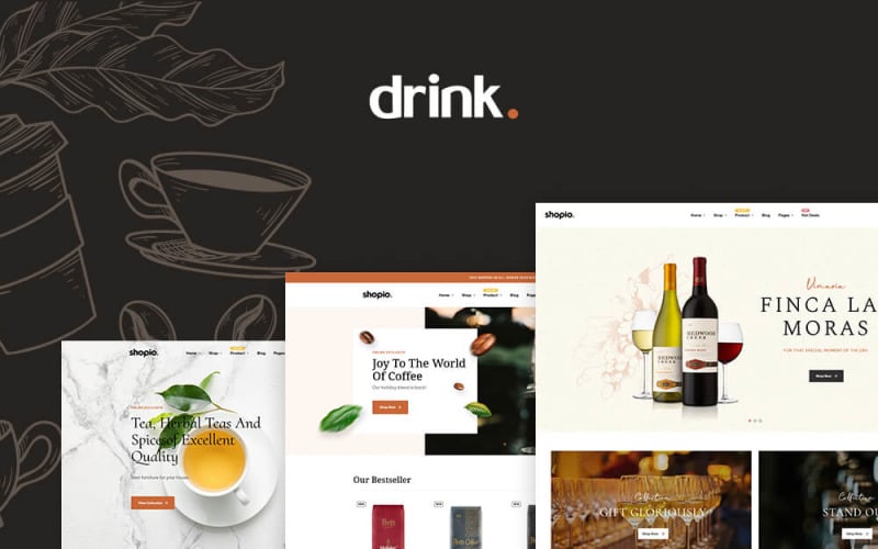 wine coffee tea drinks store prestashop theme original