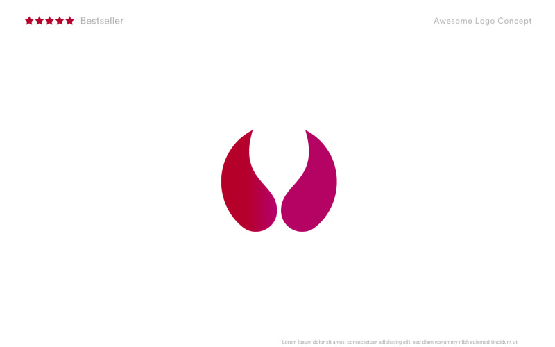wine glass negative space of the circle creative logo template for red wine original
