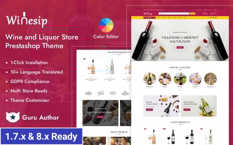 winesip wine and liquor store prestashop responsive theme original