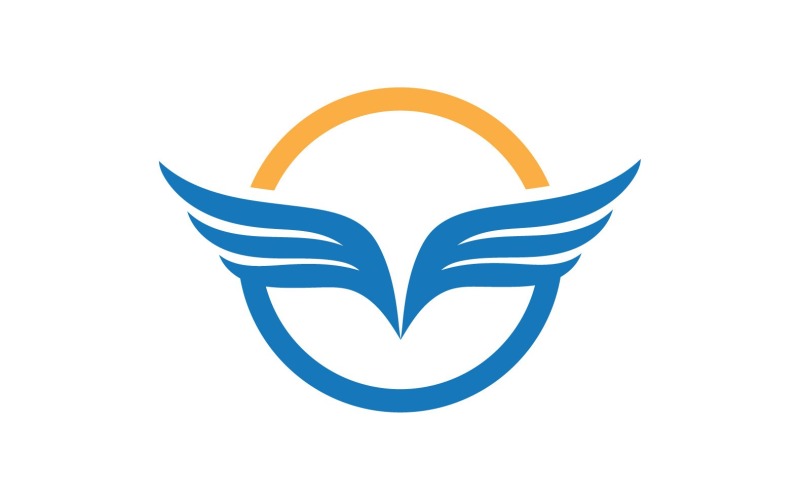 wing bird falcon logo vector v original