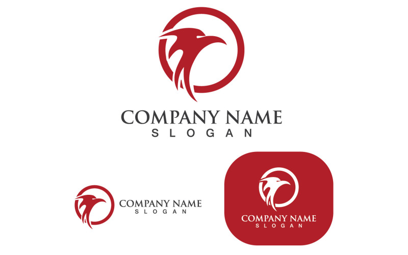 wing falcon bird logo template vector v original