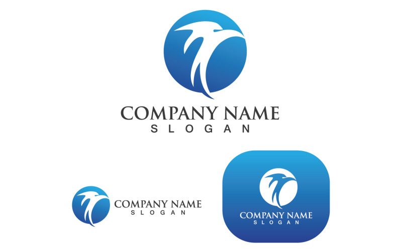 wing falcon bird logo template vector v original