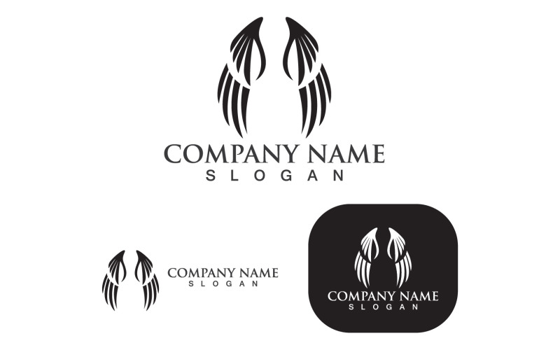 wing falcon bird logo template vector v original