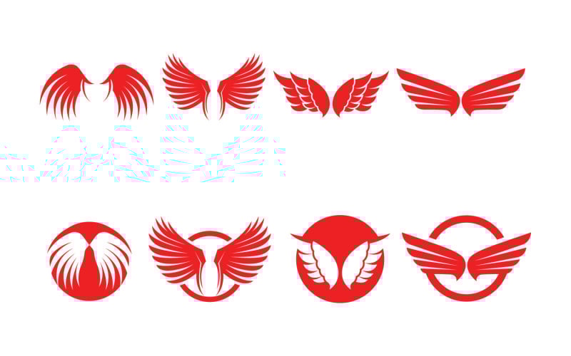 wing logo bird red pack vector original