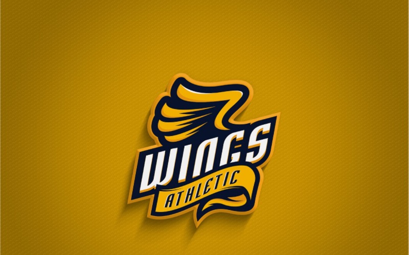 wings athletic logo template original