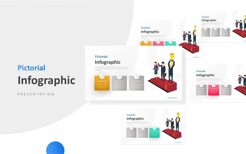 winner infographic with three businessman presentation powerpoint template original