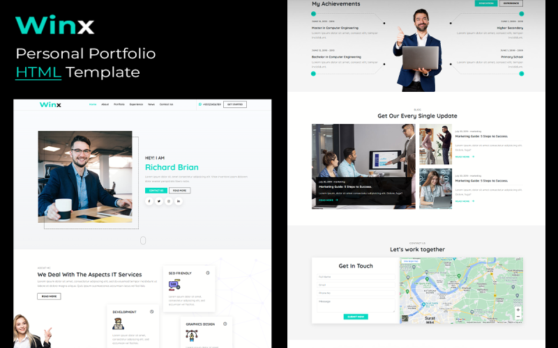 winx personal portfolio html template original