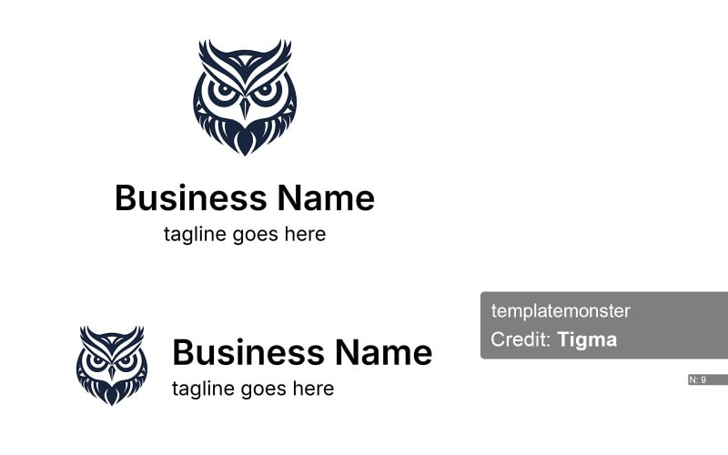 wise black and white owl emblem original