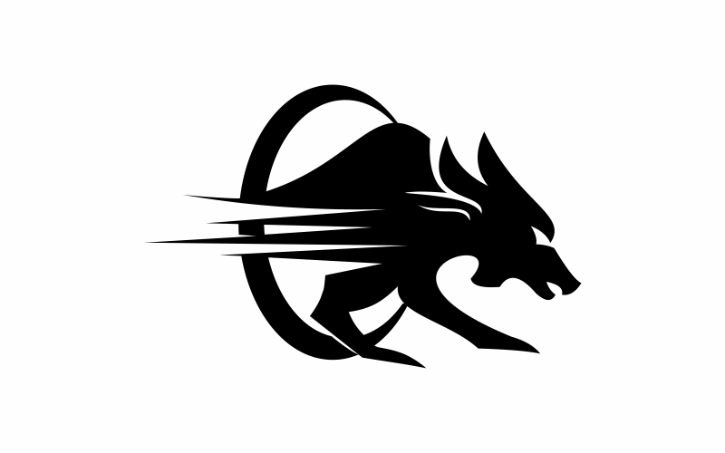 wolf circle logo template original